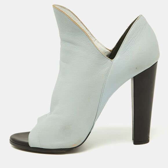 Balenciaga Blue/white Leather Open Toe Pumps Size 41.5,All Products : American Fashion Style Bags On Sale